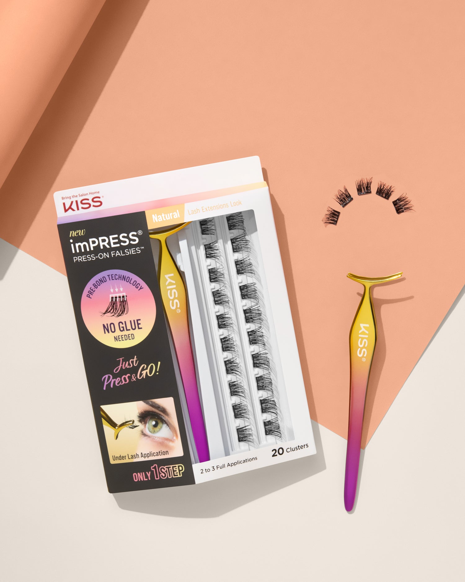 imPRESS Press-On Falsies Eyelash 20 Clusters - Natural