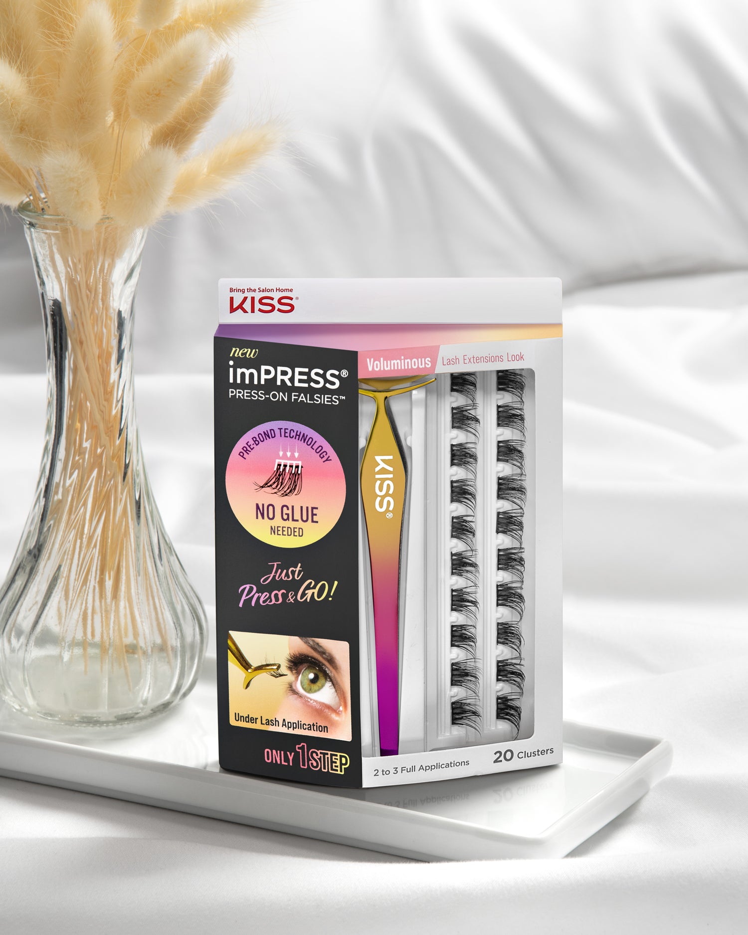 imPRESS Press-On Falsies No-Glue False Eyelash Clusters Kit, Voluminous, 21 ks