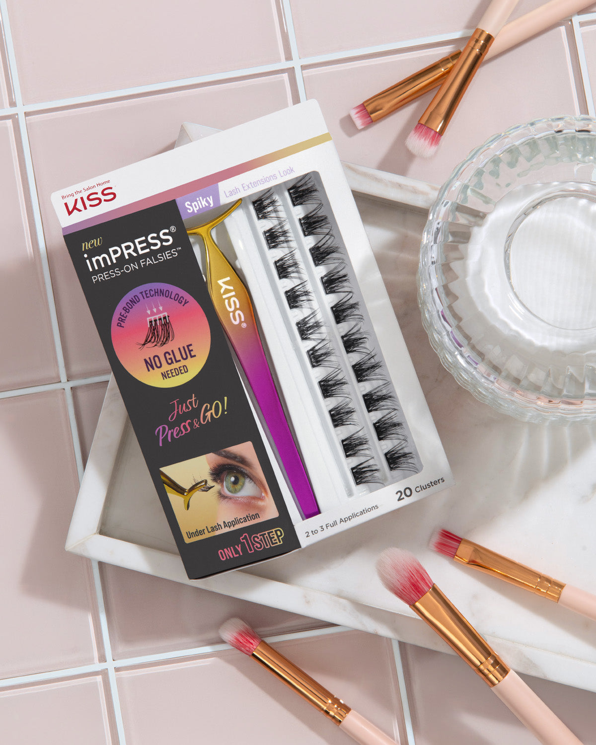 imPRESS Press-On Falsies Eyelash 20 Clusters - Spiky