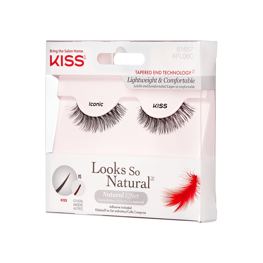 KISS Looks So Natural False Eyelashes with Tapered End Technology, &