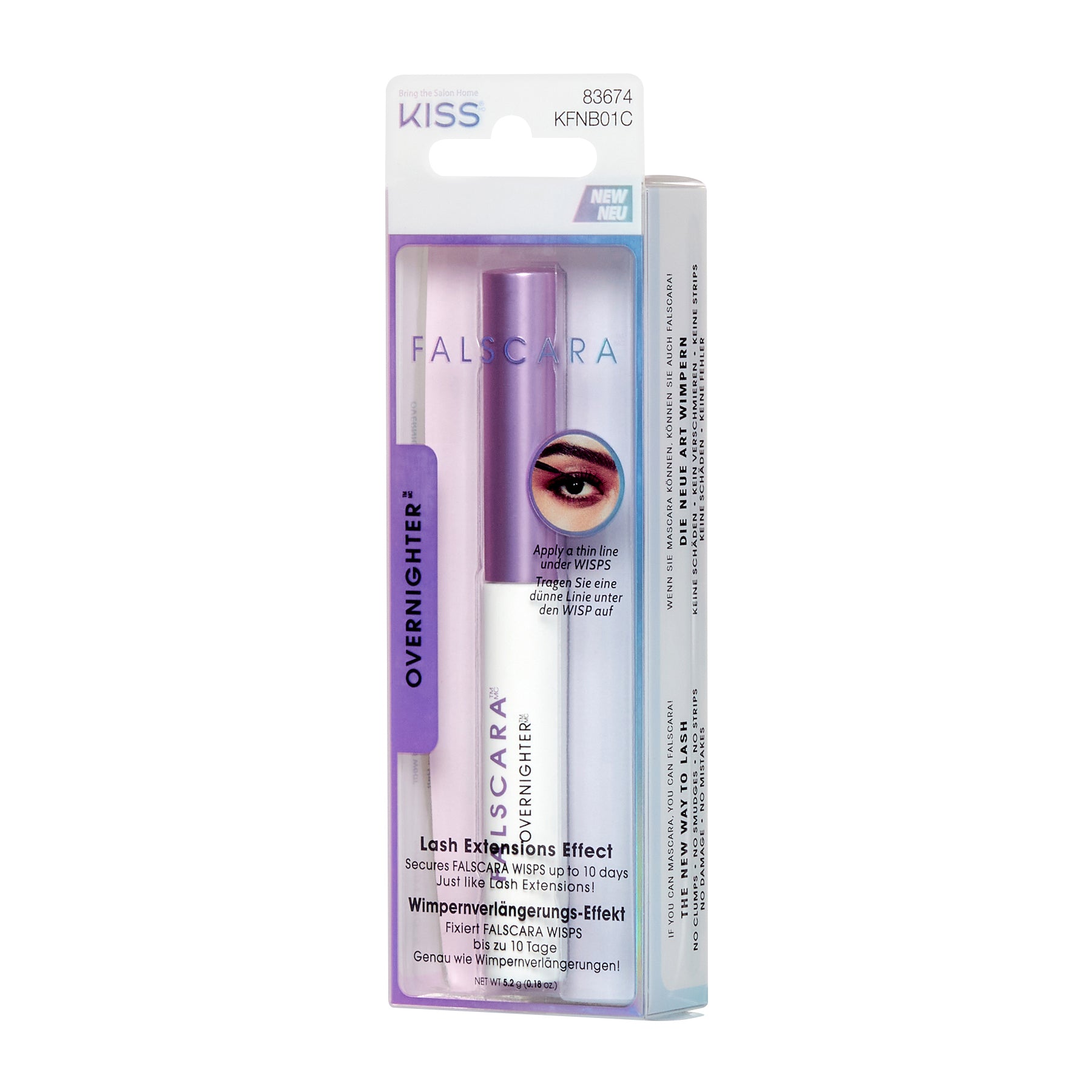 KISS FALSCARA False Eyelash Wisps Overnighter Long Wear Sealer – Net Wt. 5.2 g (0.18 oz.)