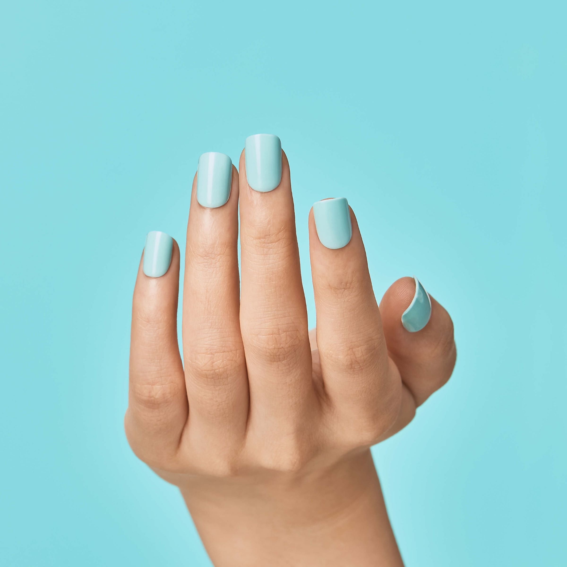 imPRESS Color No Glue Mani Press On Nails, Color, Mint to Be, Modrá, Short Zaoblený, 30 ks