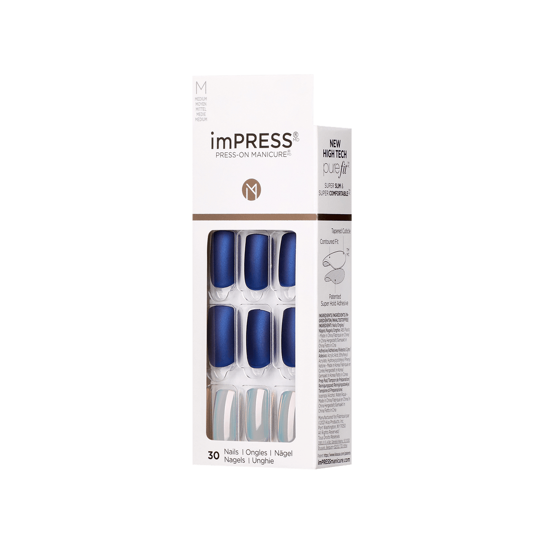 imPRESS Press-On Nails, No Glue Needed, Daydream, Vícebarevná, Medium Zaoblený, 30 ks