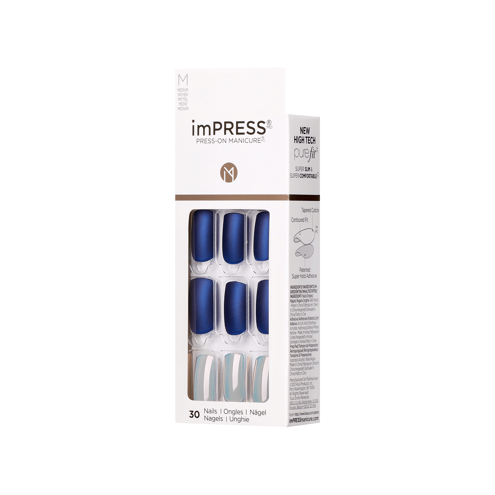 imPRESS Press-On Nails, No Glue Needed, Daydream, Vícebarevná, Medium Zaoblený, 30 ks