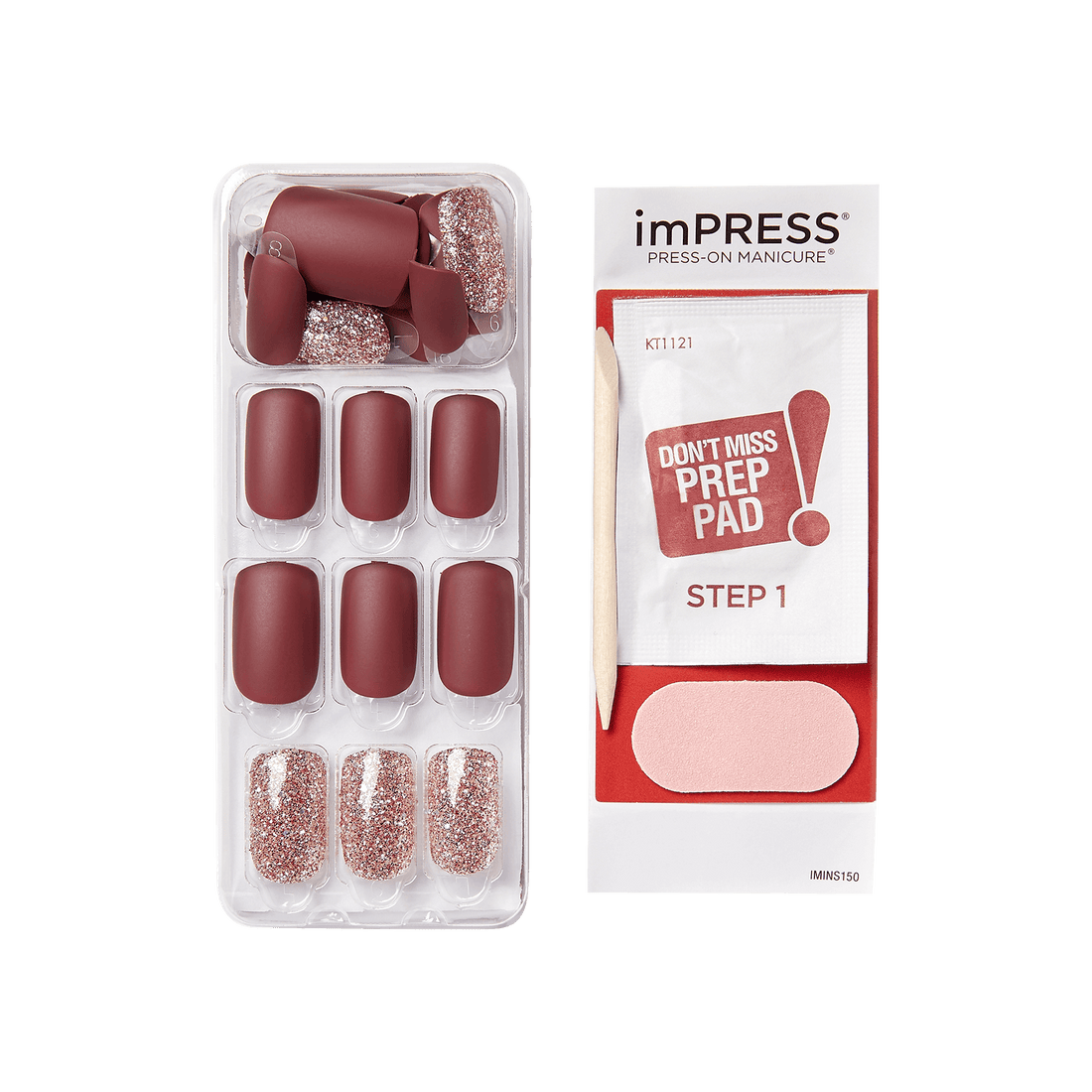 imPRESS Press-On Nails, No Glue Needed, Hero, Vícebarevná, Medium Zaoblená, 30 ks