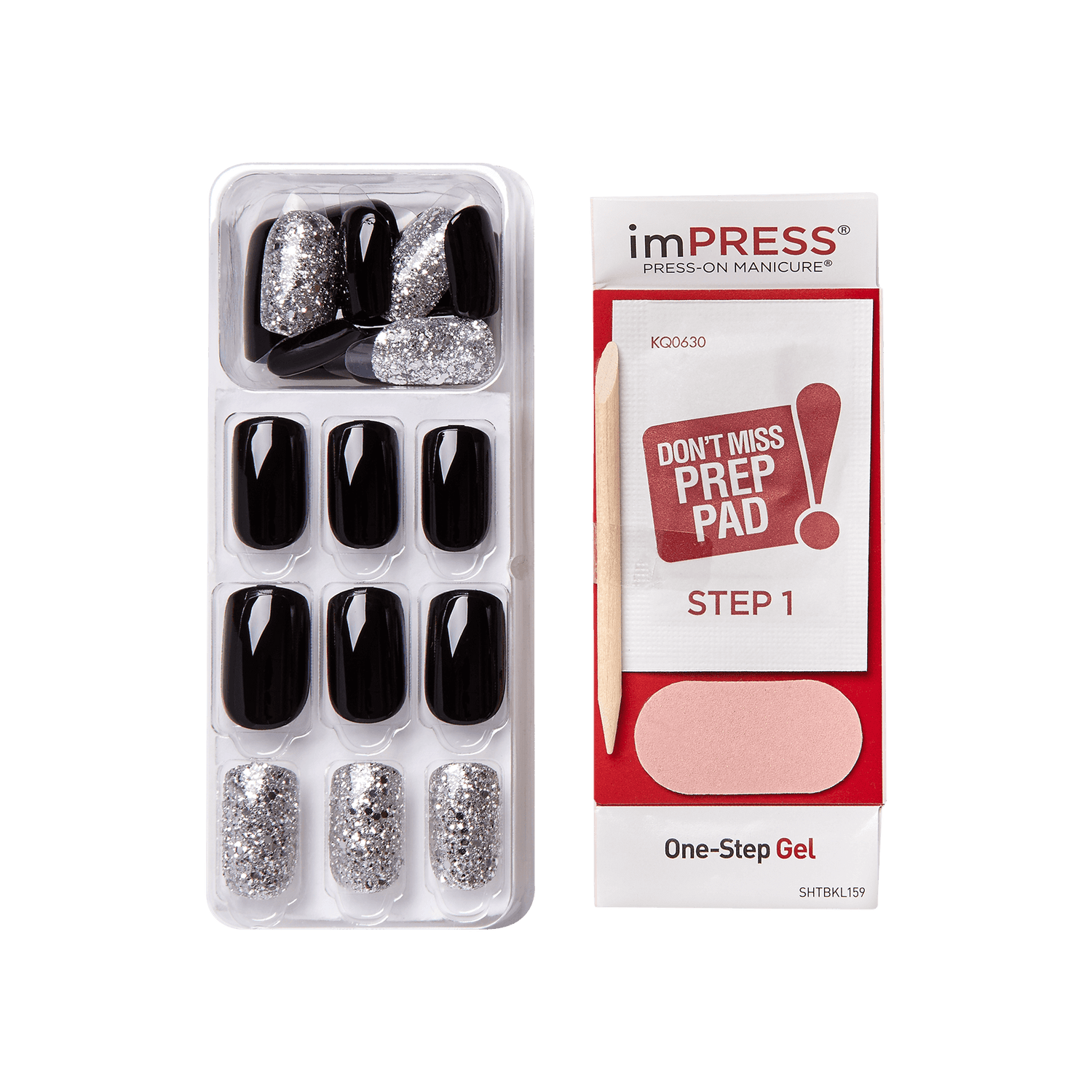 imPRESS Press-On Nails, No Glue Needed, Destiny, Vícebarevná, Medium Zaoblený, 30 ks