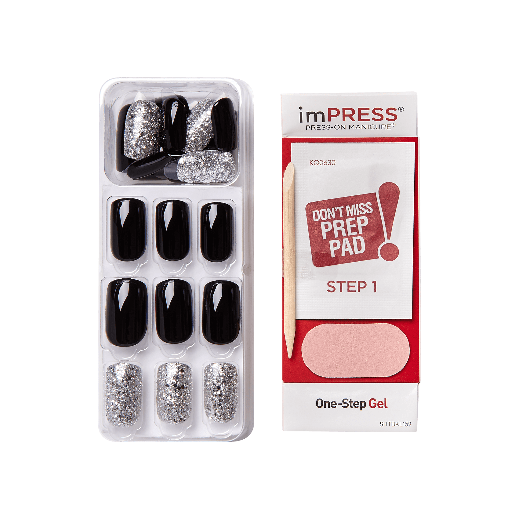 imPRESS Press-On Nails, No Glue Needed, Destiny, Vícebarevná, Medium Zaoblený, 30 ks