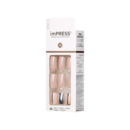 imPRESS Press-On Nails, No Glue Needed, Cloudy, Vícebarevná, Medium Zaoblený, 30 ks