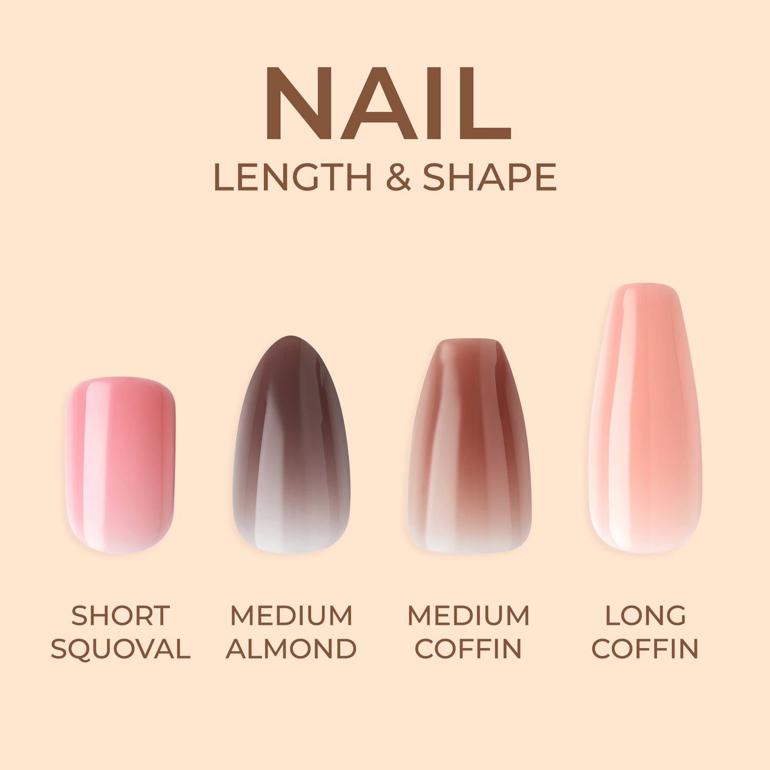 Kiss Bare but Better  TruNude Press On Nails, Solid Orange, Short Oval, 28 Ct.