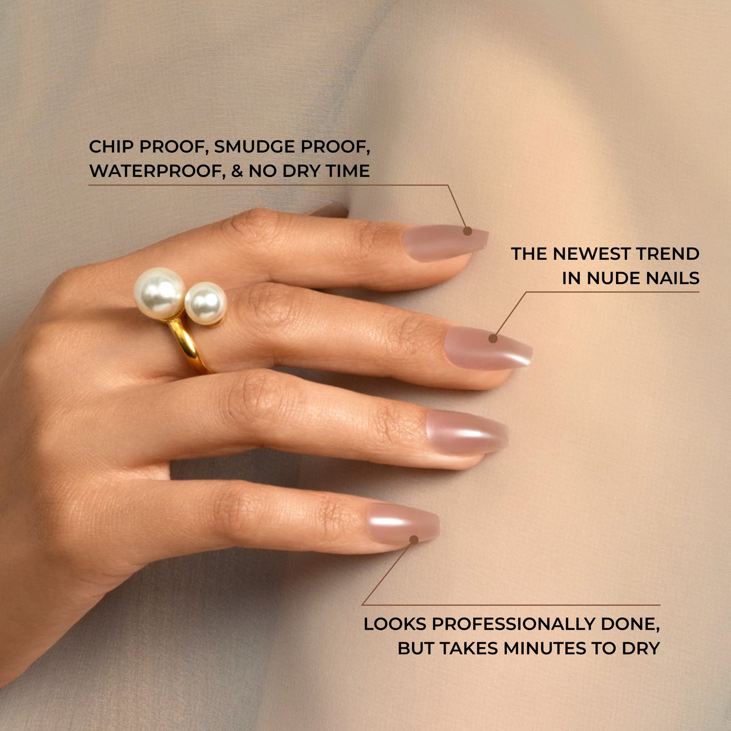 Kiss Bare but Better  TruNude Press On Nails, Solid Orange, Short Oval, 28 Ct.