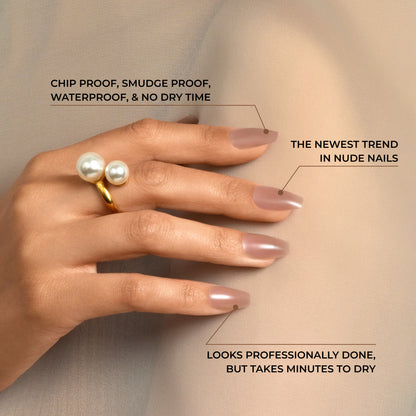 Kiss Bare but Better  TruNude Press On Nails, Solid Orange, Short Oval, 28 Ct.