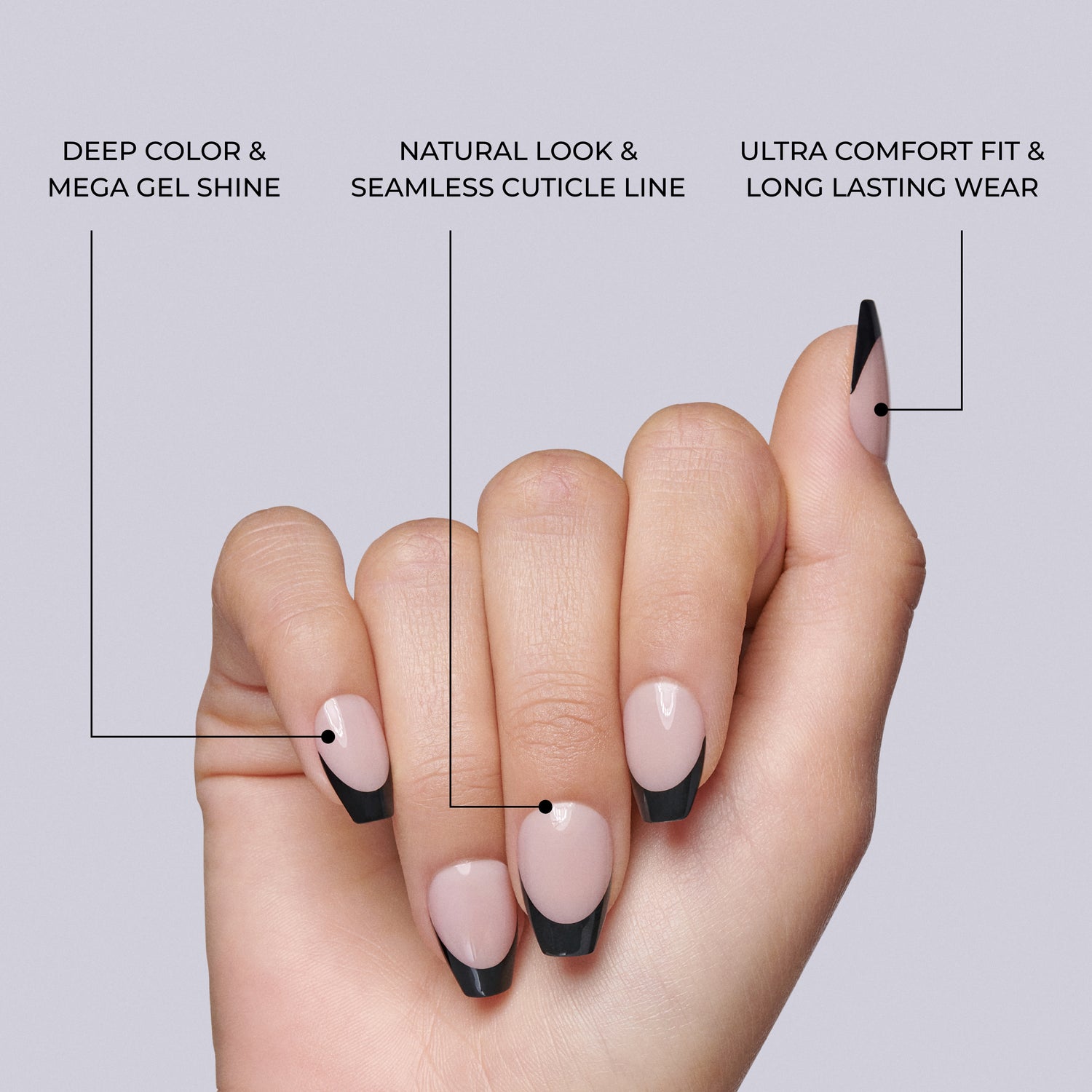 Kiss Salon Acrylic Nude French Press On Nails, &