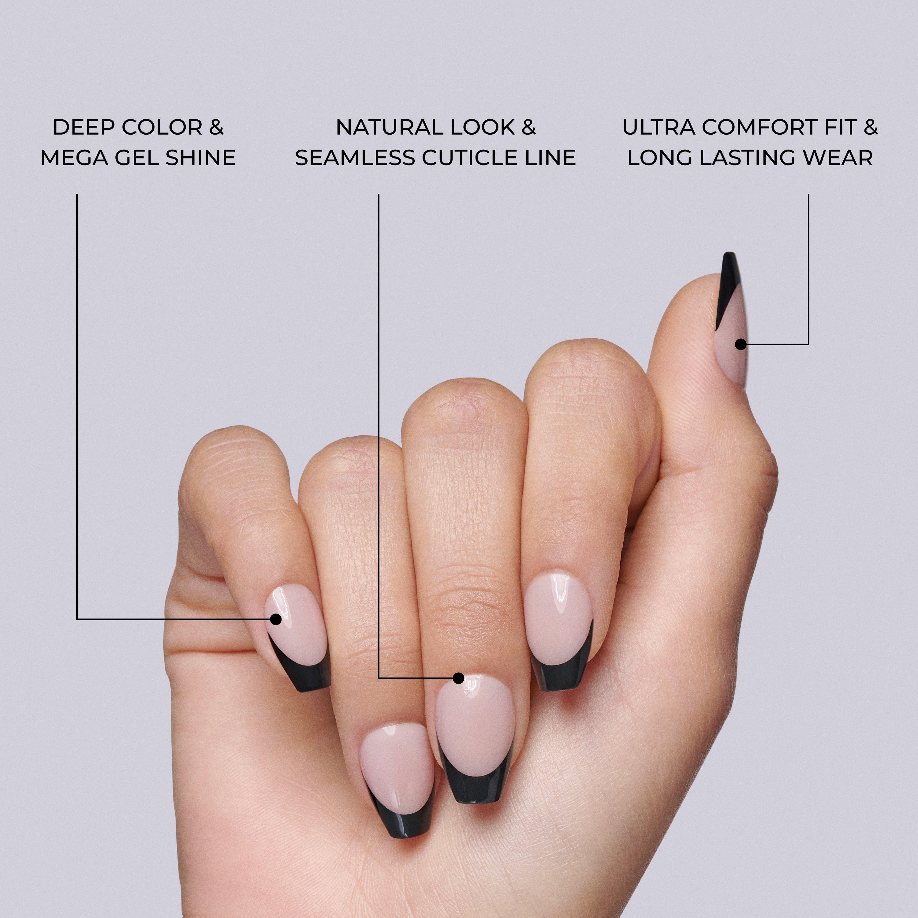 Kiss Salon Acrylic Nude French Press On Nails, &