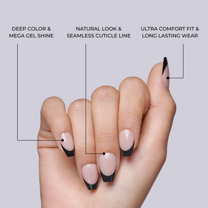 Kiss Salon Acrylic Nude French Press On Nails, &
