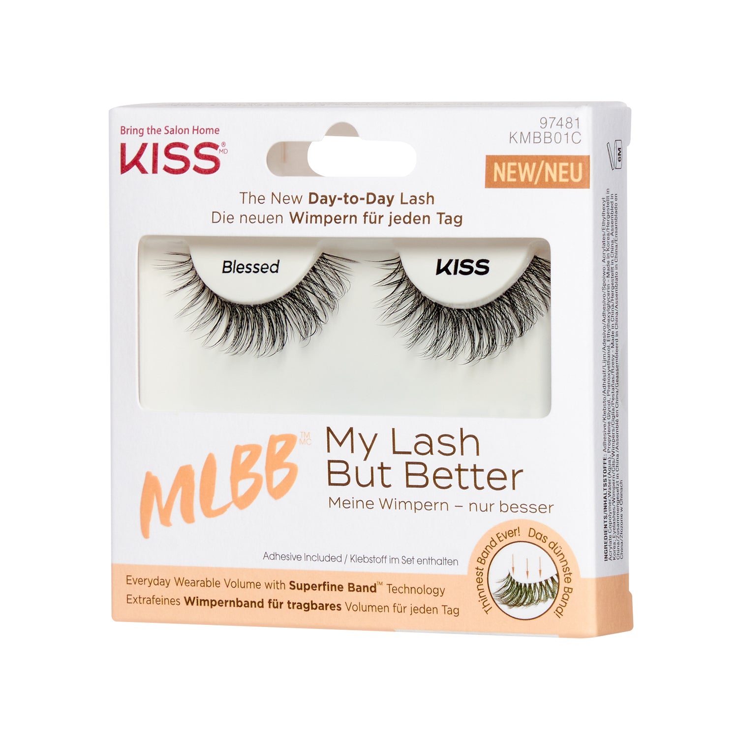 KISS My Lash But Better, False Eyelashes, Blessed, 12 mm, 1 Pair