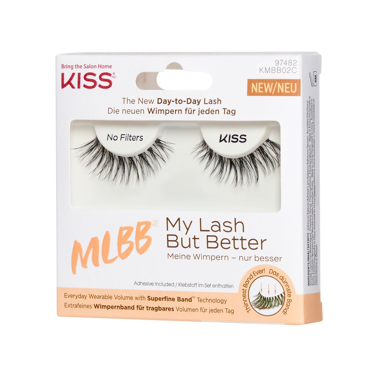 KISS My Lash But Better, False Eyelashes, No Filters, 10 mm, 1 Pair