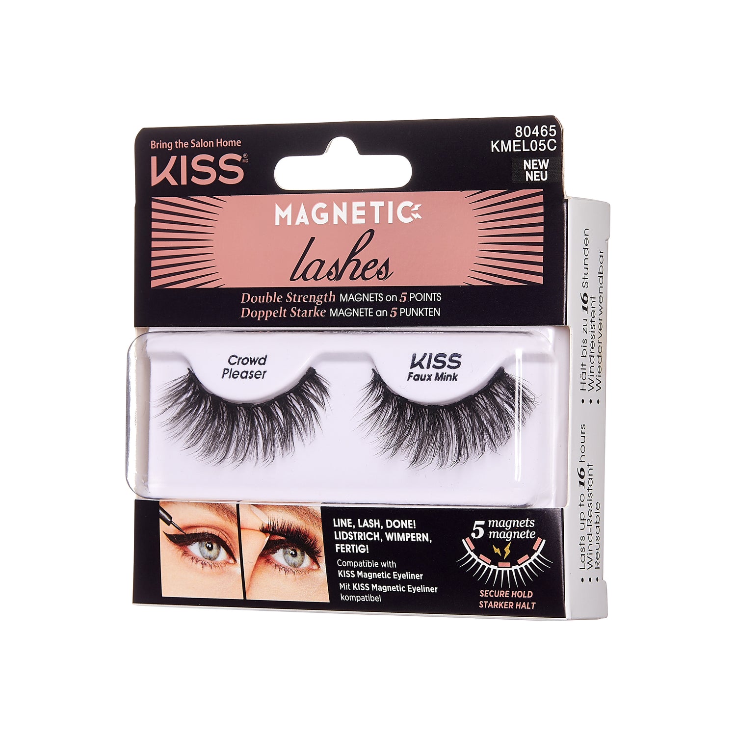 KISS Magnetic, False Eyelashes, Crowd Pleaser, 16 mm, 1 Pair