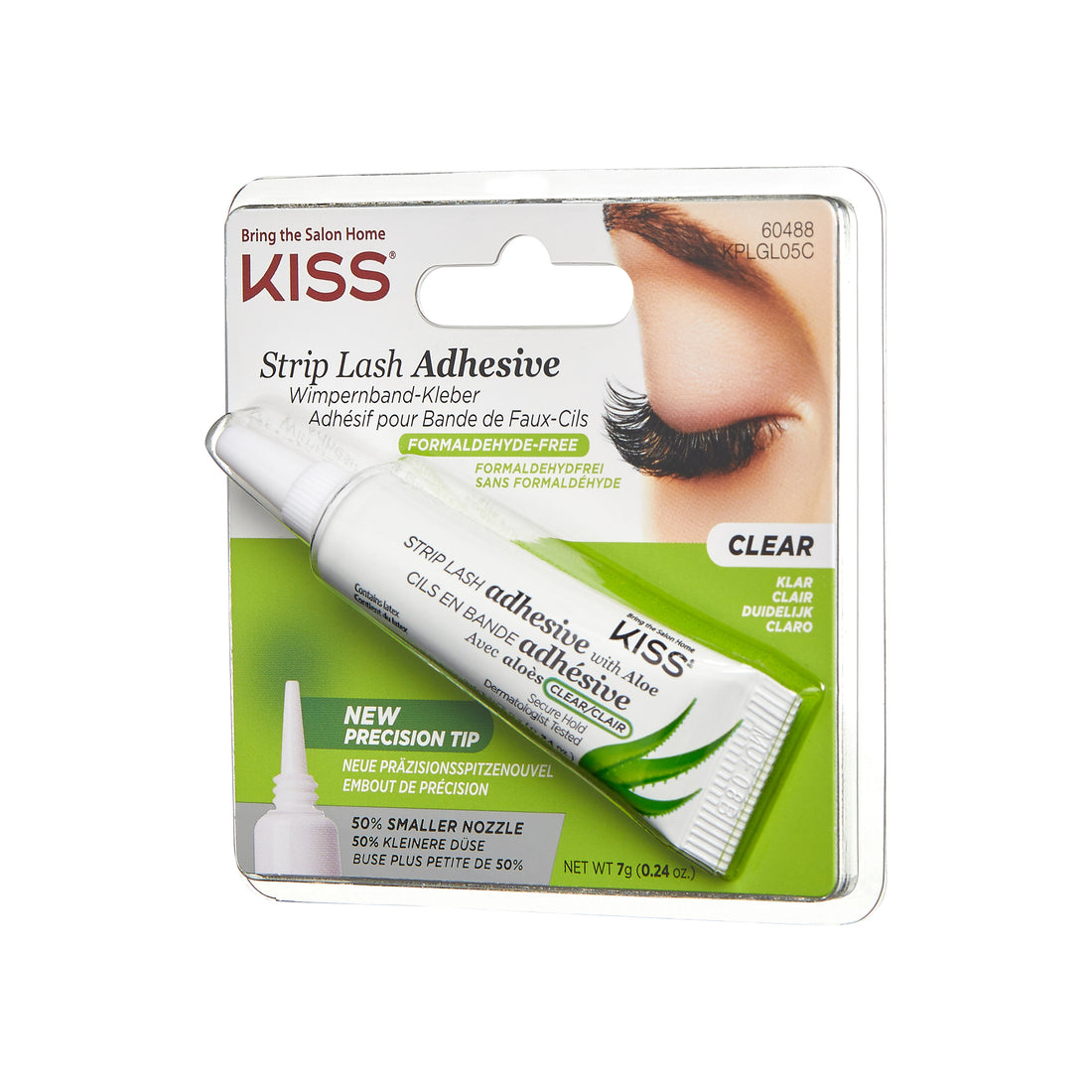 KISS EverEz Aloe Vera Strip Lash Adhesive, Net Wt. 7g (0.24 oz.) - Clear