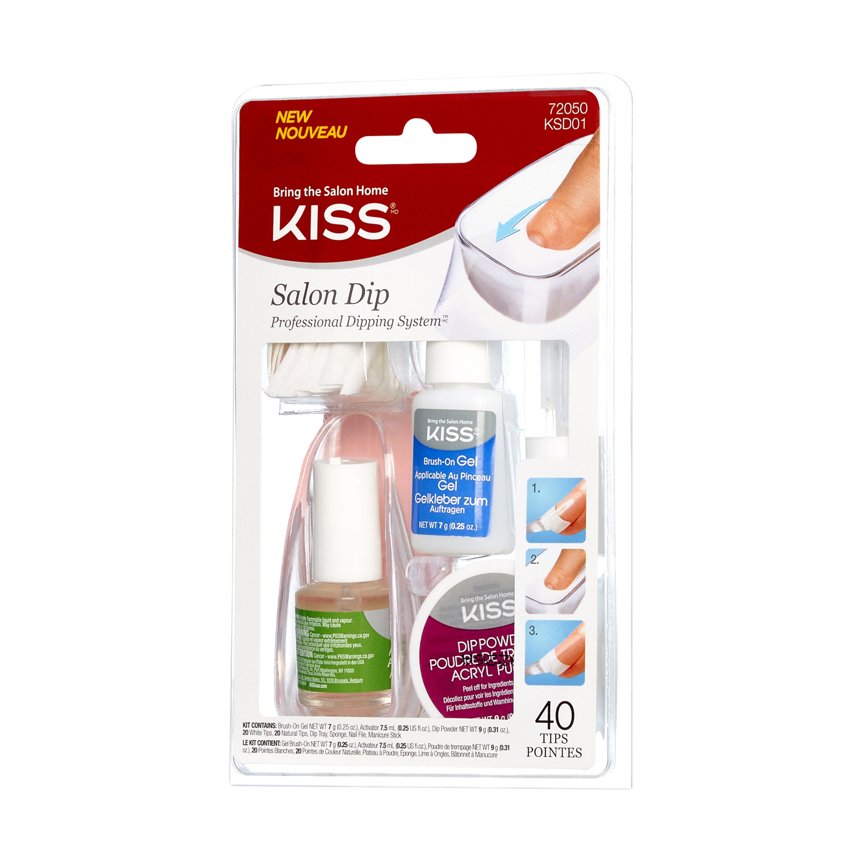 KISS Salon Dip, DIY Dip Powder Nail Kit Professional Dipping System, Professional Dipping System