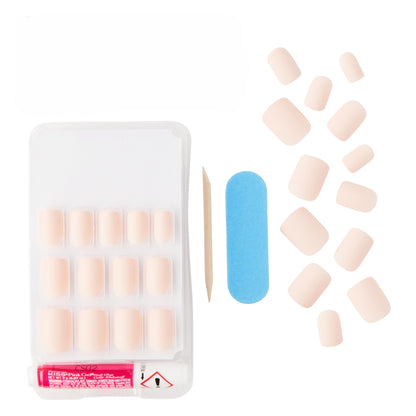 KISS Gel Fantasy, Press-On Nails, Gel Fantasy, Růžová, Short Zaoblený, 31 ks