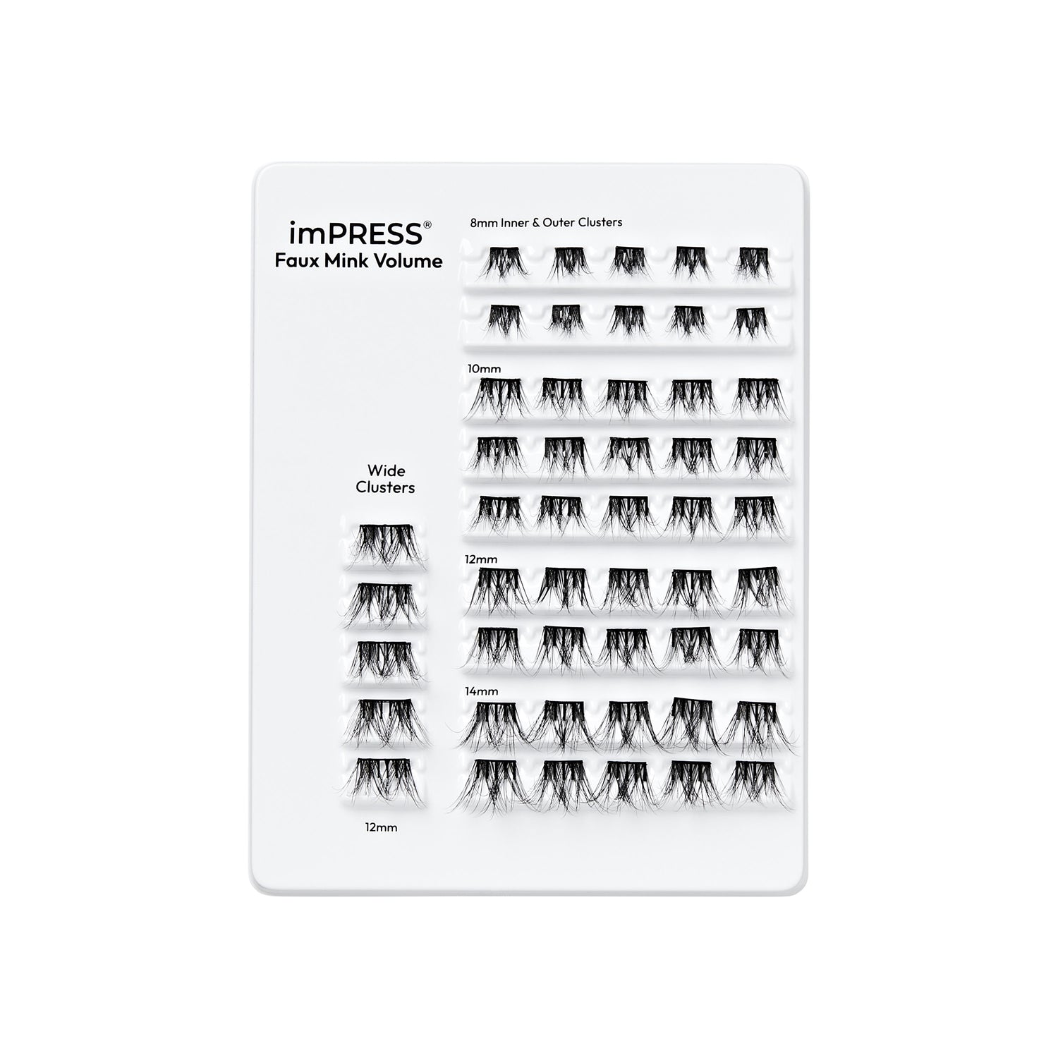 Kiss Impress Pre-Glued Lash Clusters Multipack, Faux Mink Volume, 50 Self Adhesive Eyelashes
