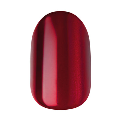 Kiss colorFX od Impress Press On Nails, bez potřeby lepidla, červené, krátké, oválný tvar, 30 ks.