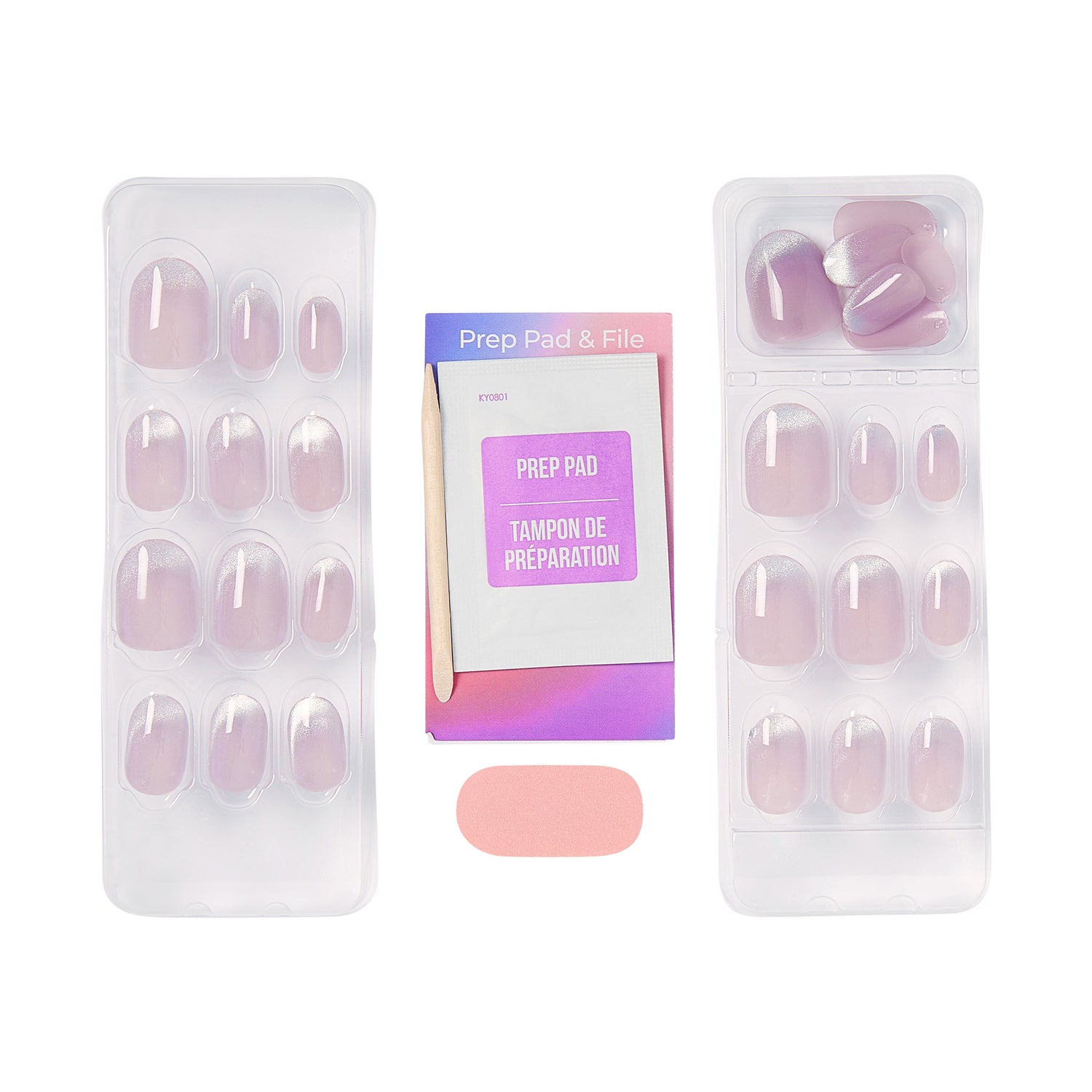 Kiss colorFX by Impress Press On Nails, ‘Diamond Drip’, Purple, Short Oval, 30 Count