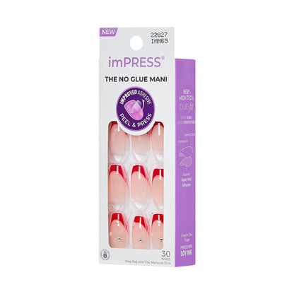 KISS imPRESS Press On Nails, ‘Happy World’, Red, Medium Coffin, 30 Count (Copy)