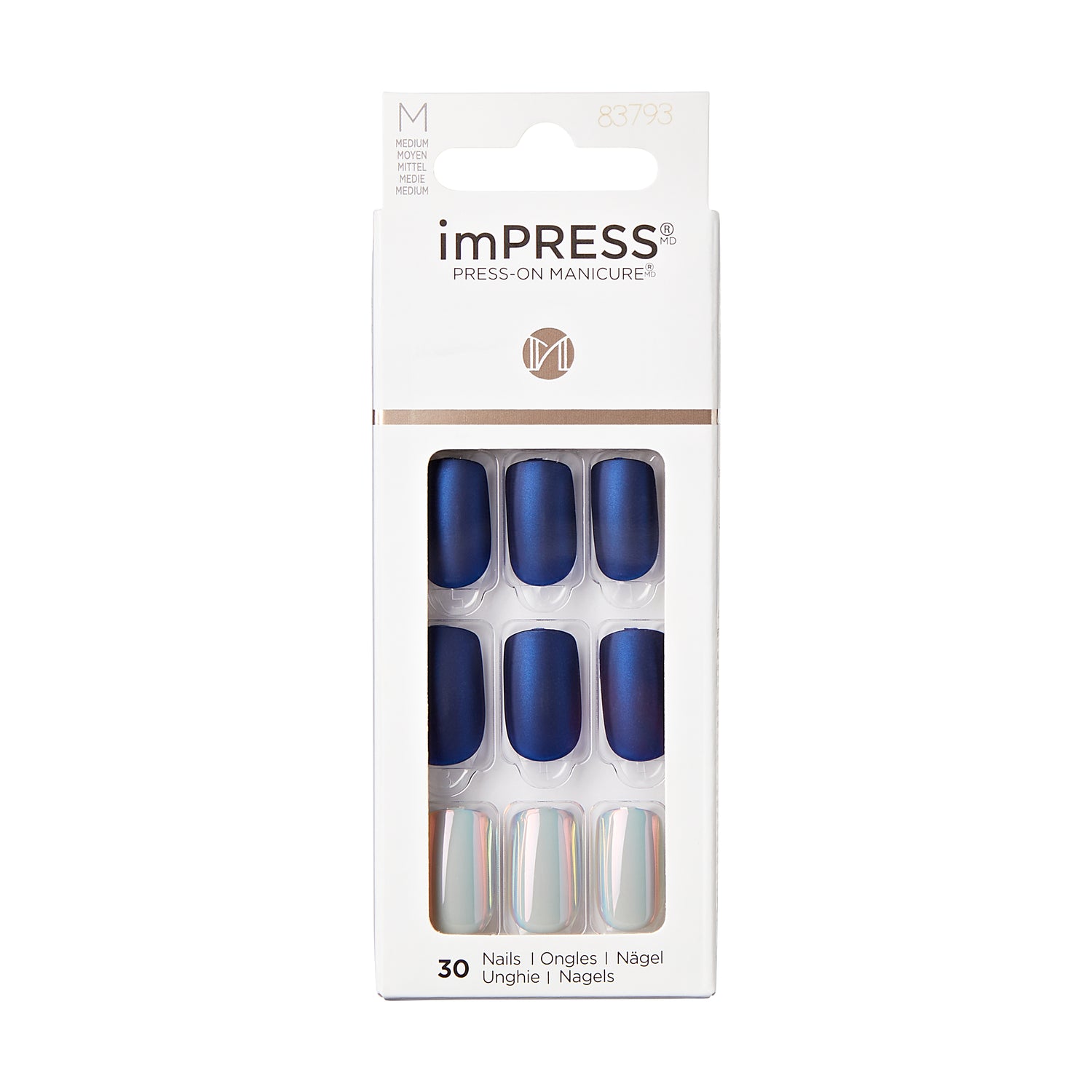 imPRESS Press-On Nails, No Glue Needed, Daydream, Vícebarevná, Medium Zaoblený, 30 ks