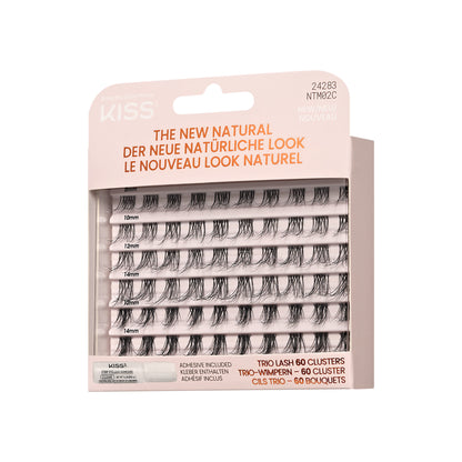 Kiss The New Natural False Eyelashes, Lash Extension Kit, Nude Blazer, 60 Trio Lash Clusters