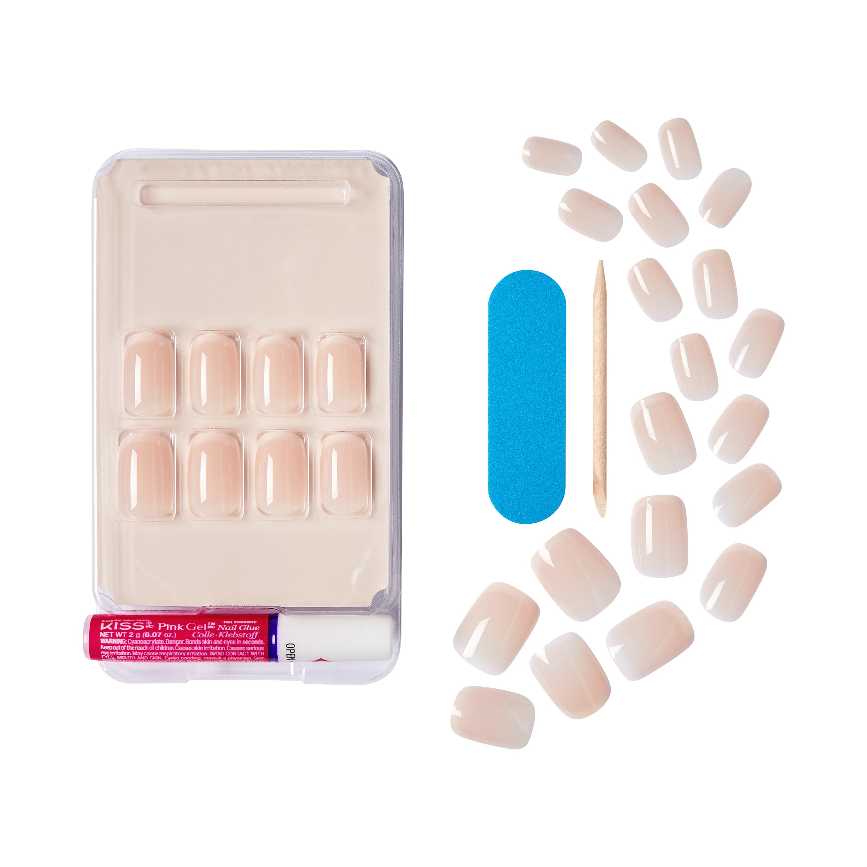 Kiss Salon Acrylic Nude French Press On Nails, &