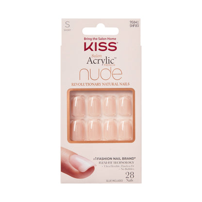 Kiss Salon Acrylic Nude French Press On Nails, &