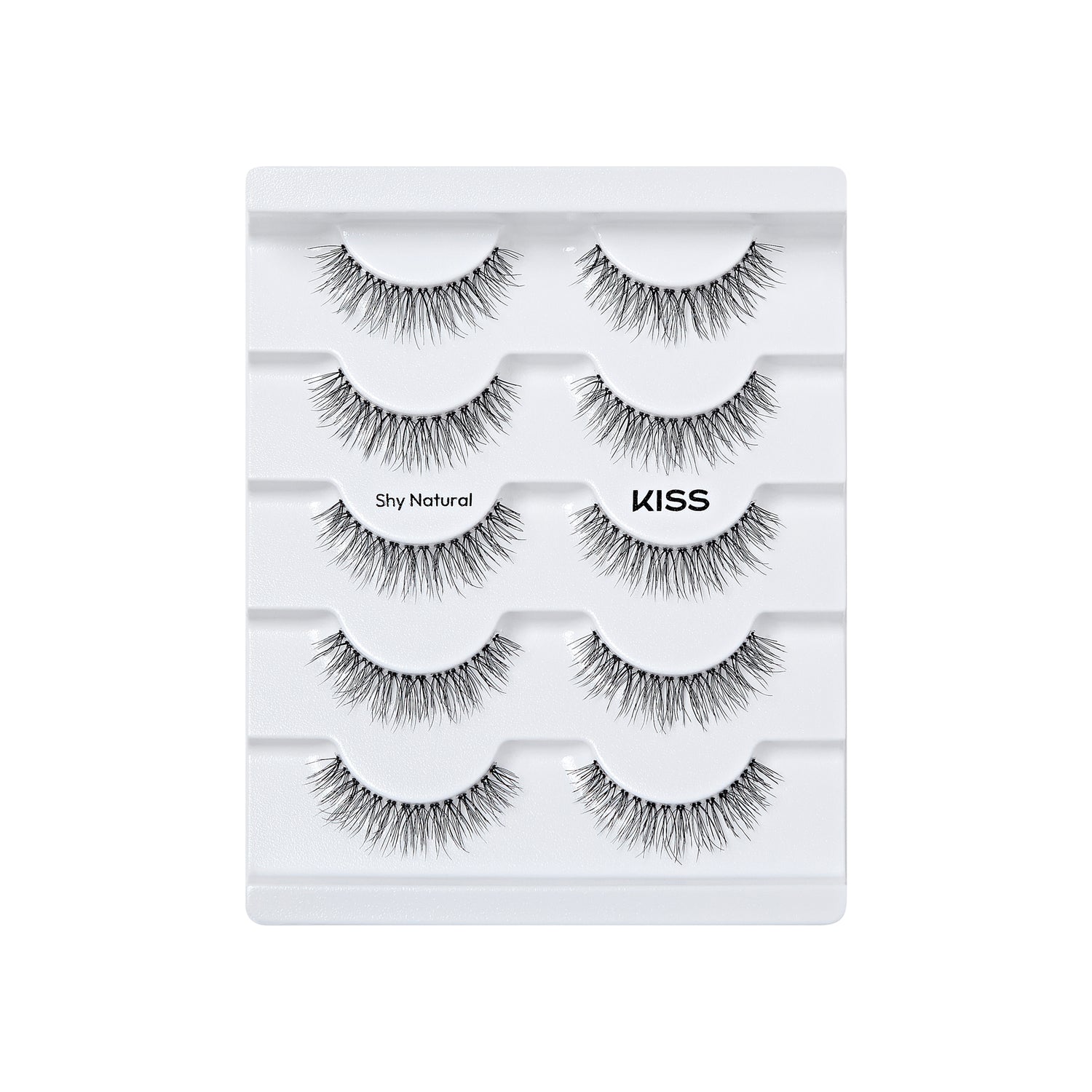 Kiss So Natural False Eyelashes, ‘Shy Natural’, 8mm-10mm, Natural Volume, 5 Pairs