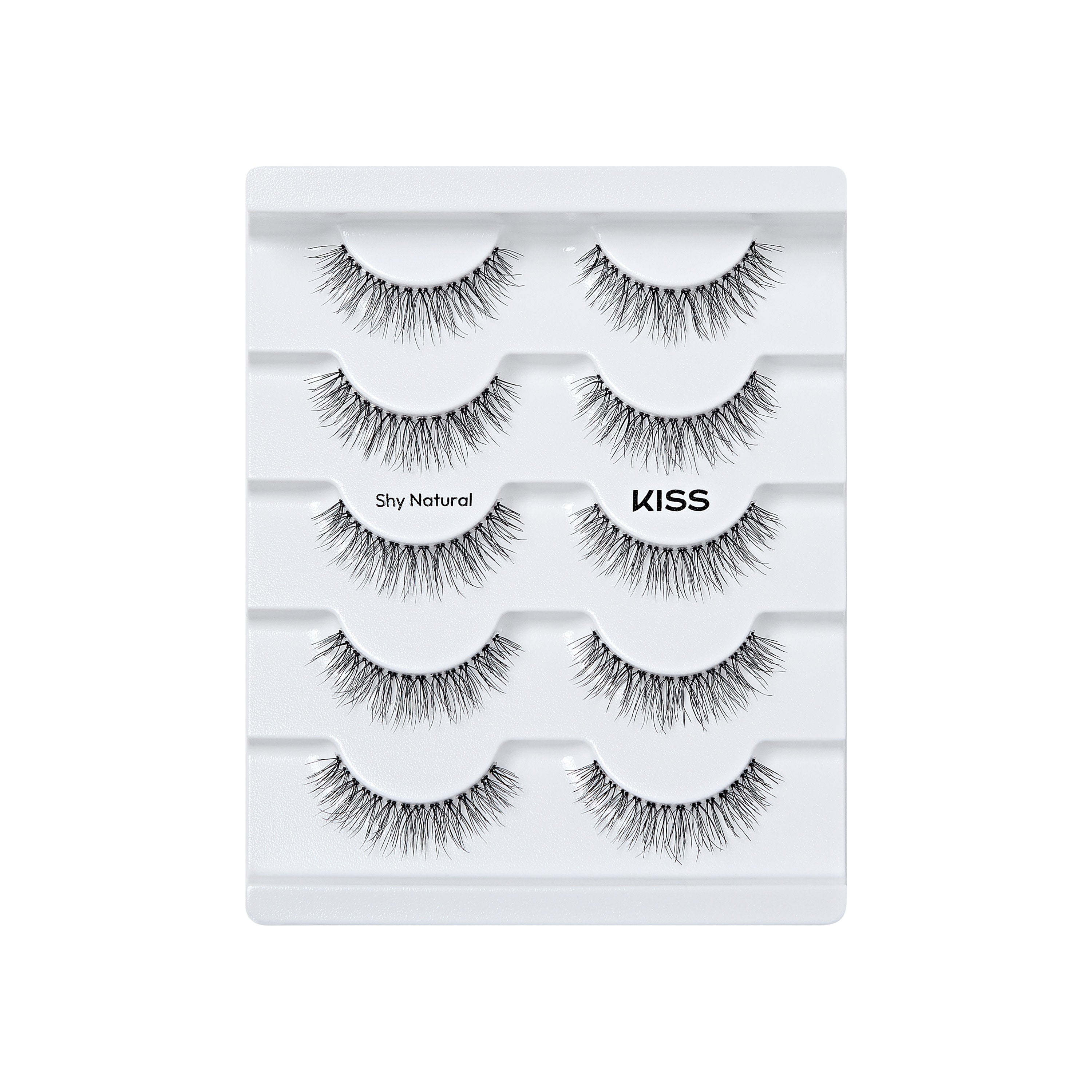 Kiss So Natural False Eyelashes, ‘Shy Natural’, 8mm-10mm, Natural Volume, 5 Pairs