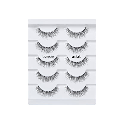 Kiss So Natural False Eyelashes, ‘Shy Natural’, 8mm-10mm, Natural Volume, 5 Pairs