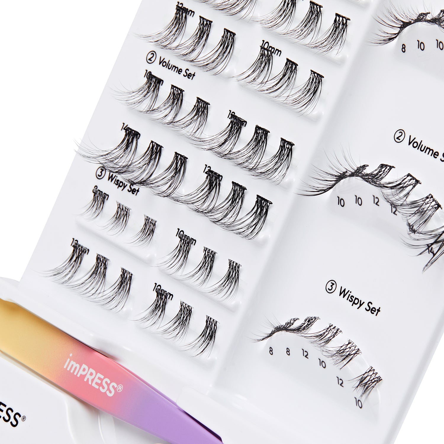KISS imPRESS Pre-Glued Individual Lashes Kit, Self Adhesive Eyelashes, 60 Lash Clusters (Copy)