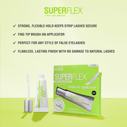 KISS SuperFlex latexové lepidlo na řasy, nanášení štětečkem, průhledné, 5 g (0,18 oz.)