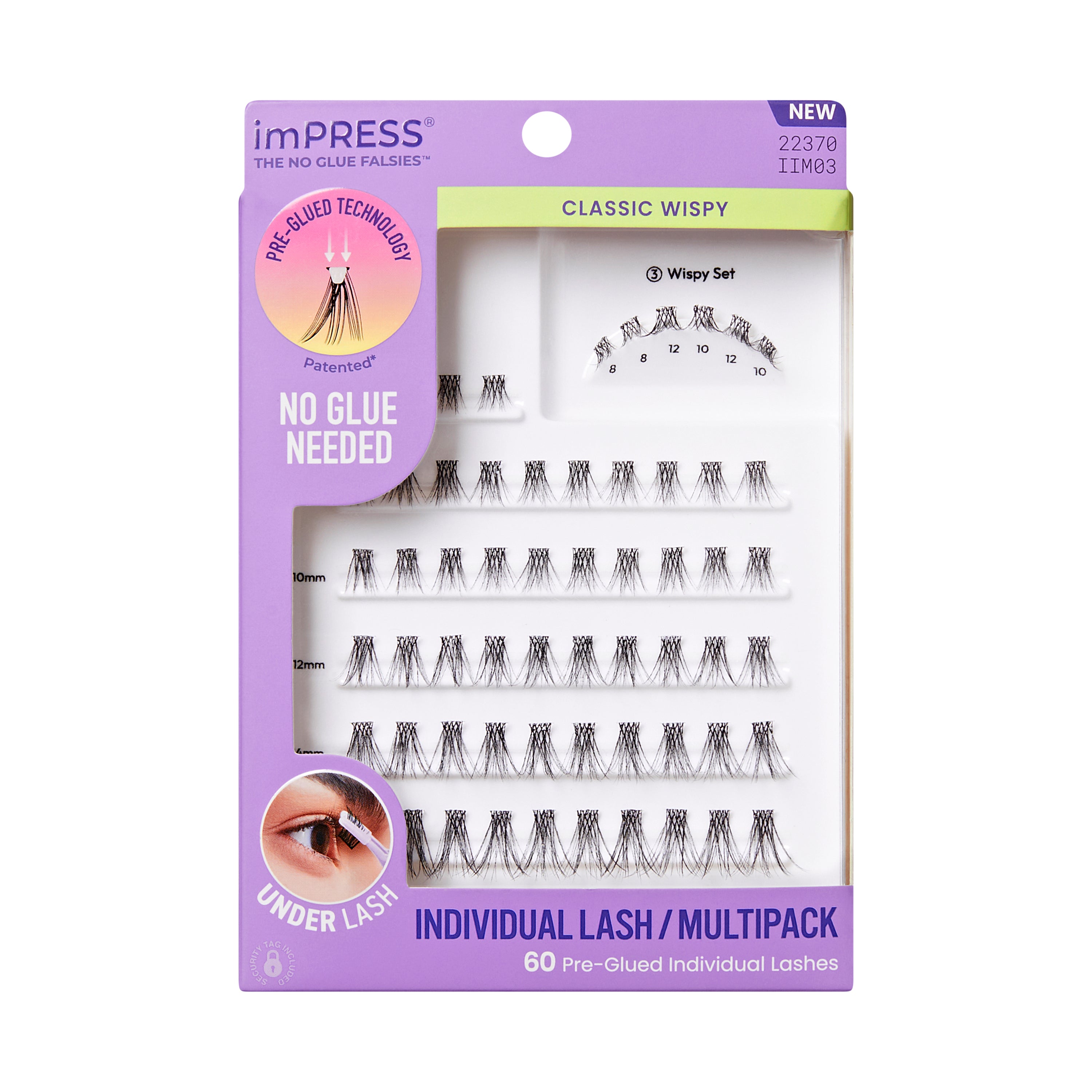 KISS imPRESS Pre-Glued Individual Lashes Multipack, Classic Wispy, 60 Lash Clusters (Copy)
