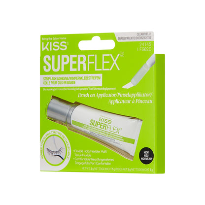 KISS SuperFlex latexové lepidlo na řasy, nanášení štětečkem, průhledné, 5 g (0,18 oz.)