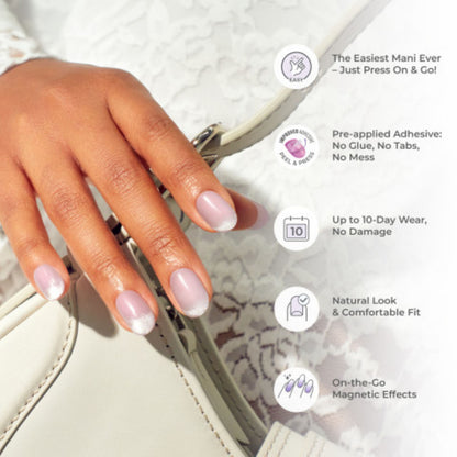 Kiss colorFX od Impress Press On Nails, bez potřeby lepidla, červené, krátké, oválný tvar, 30 ks.