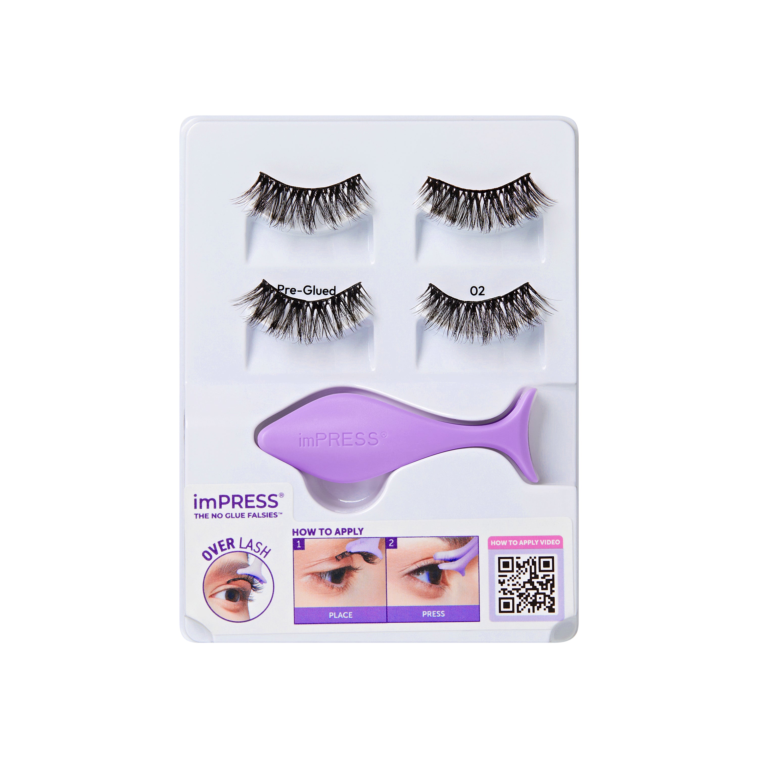 KISS imPRESS Pre-Glued Strip Lashes Kit, Classic Volume, 2 Pair Self Adhesive Eyelashes (Copy)