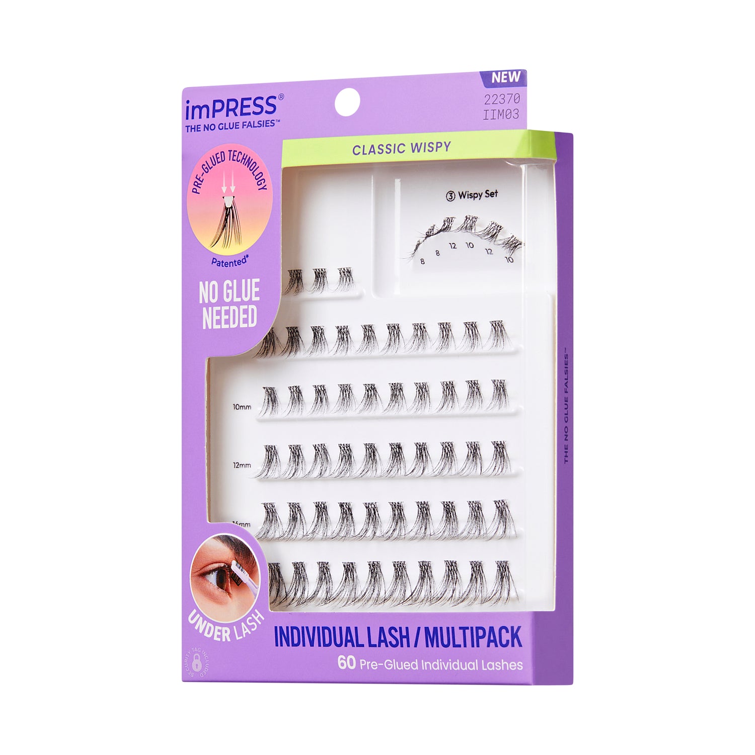 KISS imPRESS Pre-Glued Individual Lashes Multipack, Classic Wispy, 60 Lash Clusters (Copy)