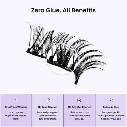 KISS imPRESS Pre-Glued Strip Lashes Kit, Classic Wispy, 2 Pair Self Adhesive Eyelashes (Copy)