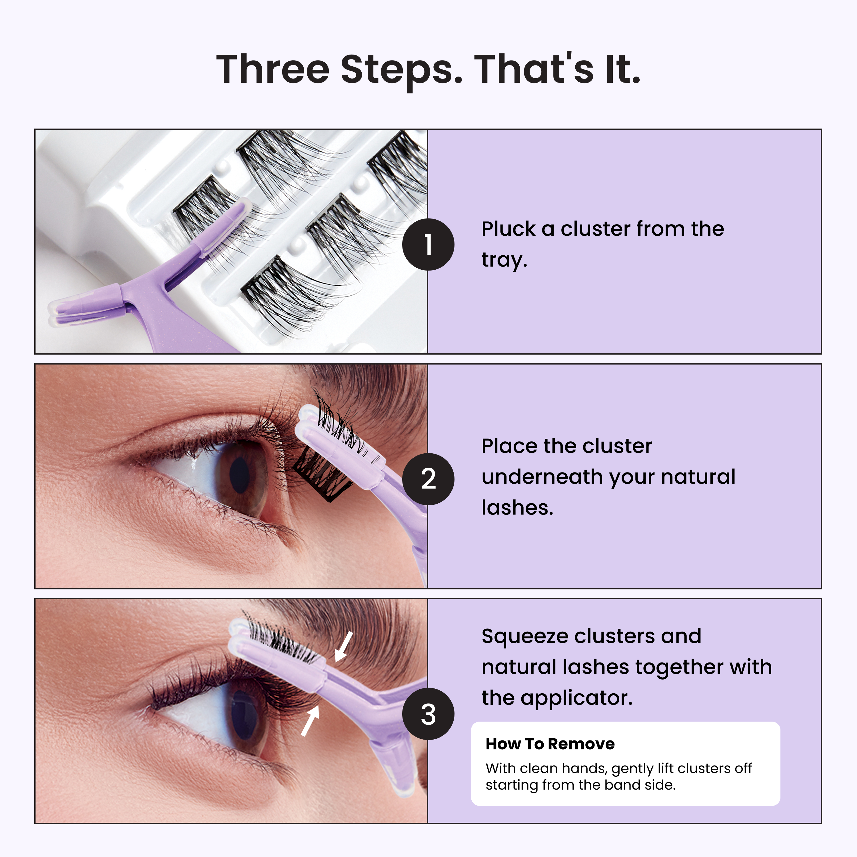 KISS imPRESS Press On Self Adhesive Eyelashes, 8mm–14mm, Soft Natural, 36 Lash Clusters (Copy)