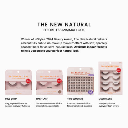 Kiss The New Natural False Eyelashes, Lash Extension Kit, Nude Blazer, 60 Trio Lash Clusters
