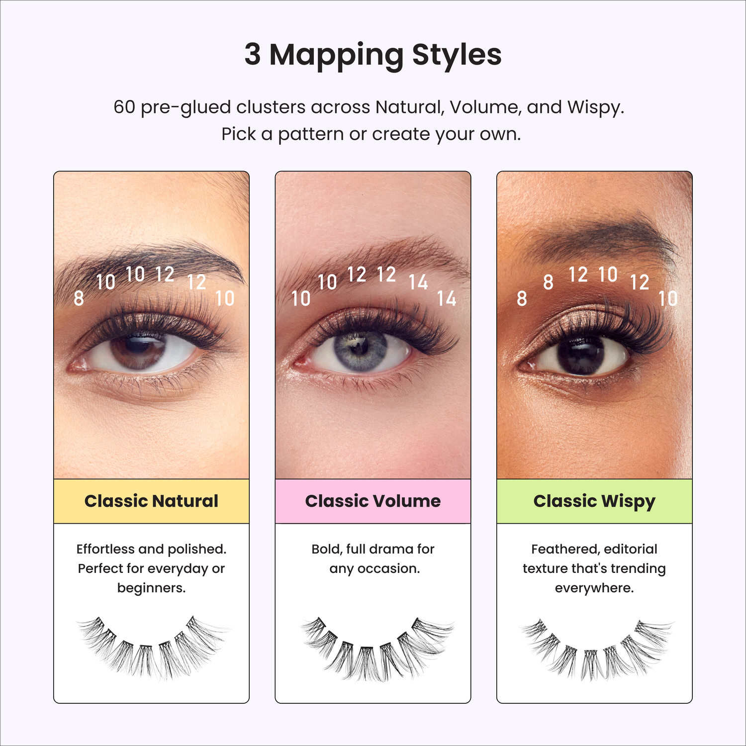 KISS imPRESS Pre-Glued Individual Lashes Kit, Self Adhesive Eyelashes, 60 Lash Clusters (Copy)