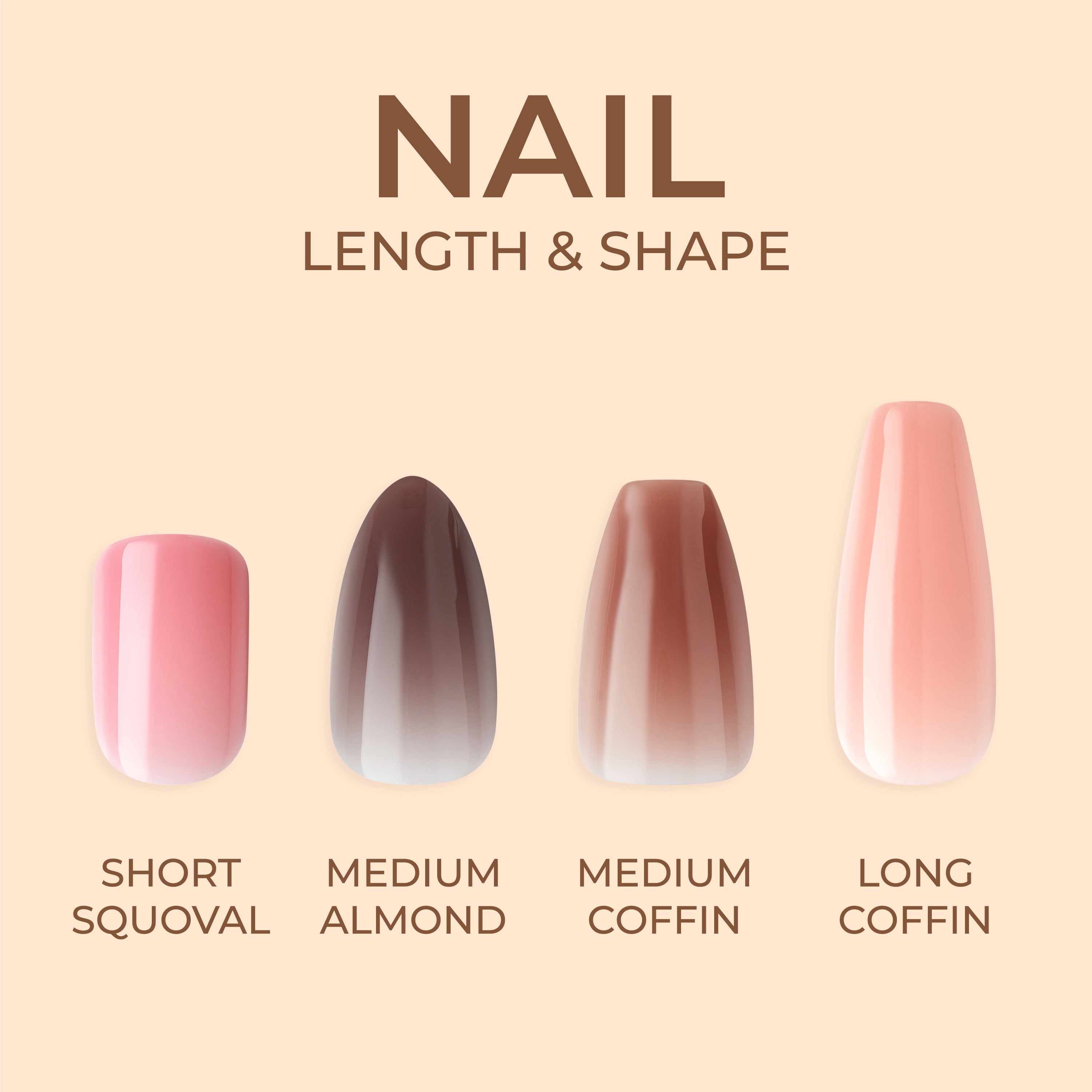 Kiss Bare but Better TruNude Press On Nails, střední délka, tvar rakve, 28 ks.